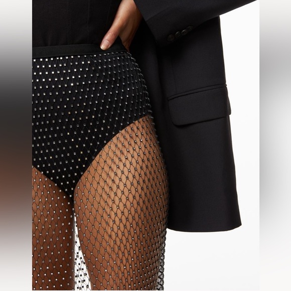 H&M Rhinestone Embellished Fishnet Skirt - size M ✨ - Picture 5 of 8